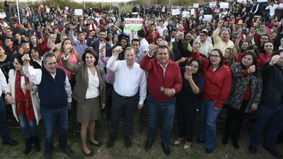 El aspirante tricolor durante su visita por Aguascalientes
