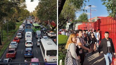 En medio del desalojo, a la zona arribaron elementos de seguridad
