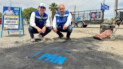 El candidato presumió las pintas que realizó
