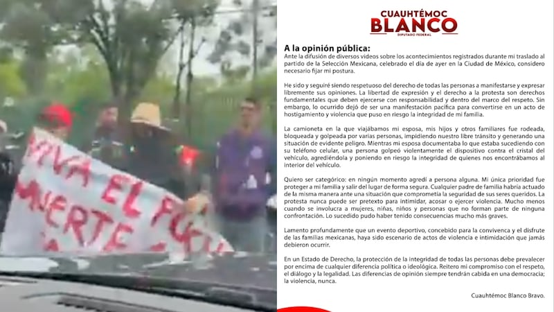 Cuauhtémoc Blanco acusa ser víctima de “hostigamiento y violencia”; niega agresión a manifestantes