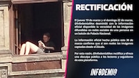 Infodemia se retracta y confirma que es real la imagen de mujer tomando el sol en Palacio Nacional