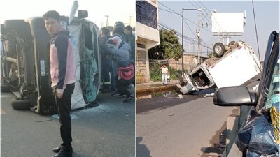 Volcó una combi a la altura de Puente Rojo que dejó 14 personas lesionadas