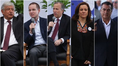 AMLO, Anaya, Meade, Zavala y 'el Bronco'