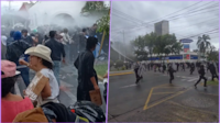 Con tanquetas de agua limpia y gas pimienta, policías reprimen protesta por agua sucia en Jalisco