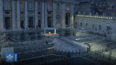 La Plaza de San Pedro lució vacía durante una misa ofrecida por el papa Francisco