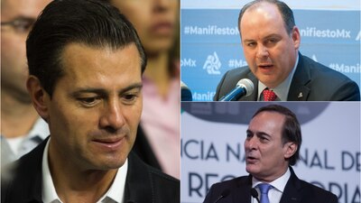 Enrique Peña Nieto, Gustavo de Hoyos (Coparmex) y Juan Pablo Castañon (CCE)