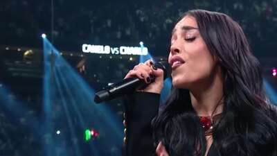 La cantante no tuvo errores con la letra del Himno Nacional