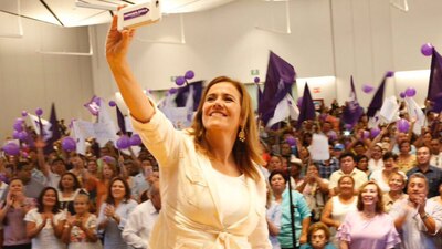 Margarita Zavala estuvo este sábado en Yucatán como parte de su gira