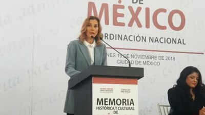 Beatriz Gutiérrez este lunes en el Archivo General de la Nación