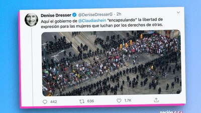 La académica publicó en su Twitter una foto de una protesta en Canadá para criticar al gobierno de la CDMX
