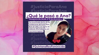 La joven fue reportada como desaparecida el 18  de diciembre