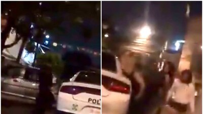 En las imágenes se observa que al menos tres mujeres civiles suben al vehículo oficial