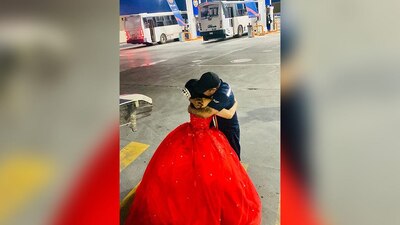 Una quinceañera llegó hasta la gasolinera donde trabaja su padre