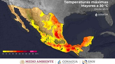 La Conagua alerta que habrá altas temperaturas en varios puntos del país