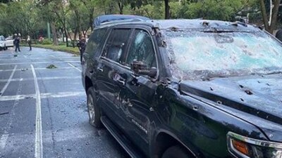 Así quedó el vehículo del secretario de Seguridad tras sufrir ataque armado