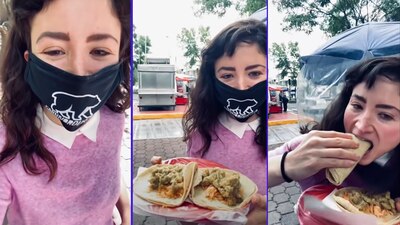 Después de usar el platillo como ofensa, la mujer que se hiciera famosa en redes sociales, reapareció comiendo tacos