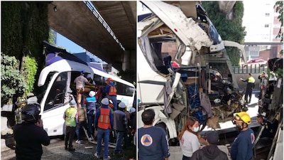 En el autobús turístico viajaban adultos mayores, 42 fueron llevados a hospitales