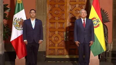 Luis Arce, presidente de Bolivia; y Andrés Manuel López Obrador, presidente de México