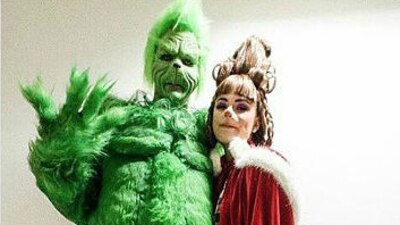 Fernando Tena y Paulina Peña disfrazados para la fiesta