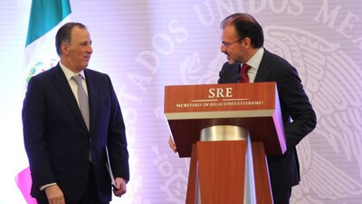 José Meade y Luis Videgaray durante un evento diplomático