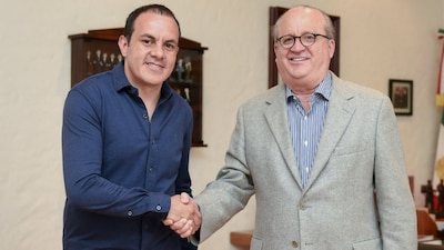 El exfutbolista junto al exmandatario de Morelos