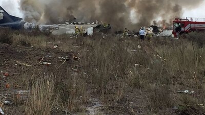 Así fue como quedó el avión del vuelo AM 2431, operado por Aeroméxico