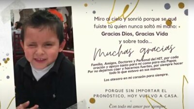El menor, quien padece mielodisplasia, estuvo 13 días en terapia intensiva