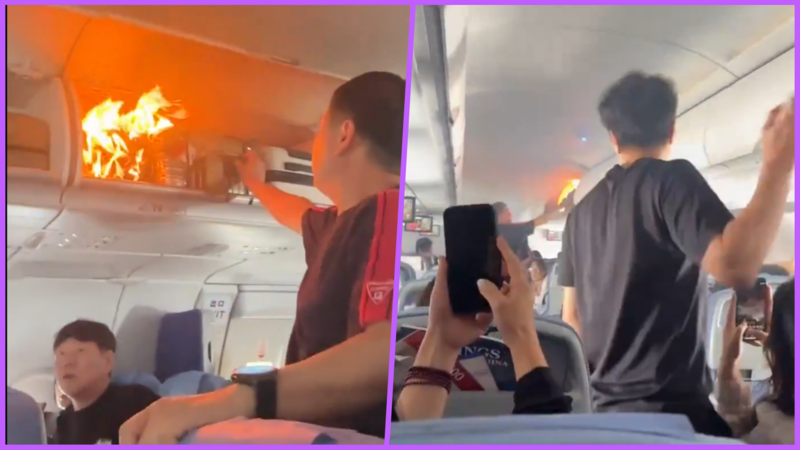 VIDEO: Incendio dentro de un avión provoca caos y tiene que aterrizar de emergencia en Shangai