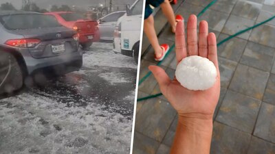 Usuarios 'presumieron' el tamaño del granizo