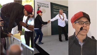 Esta persona saltó la valla y tomó el micrófono