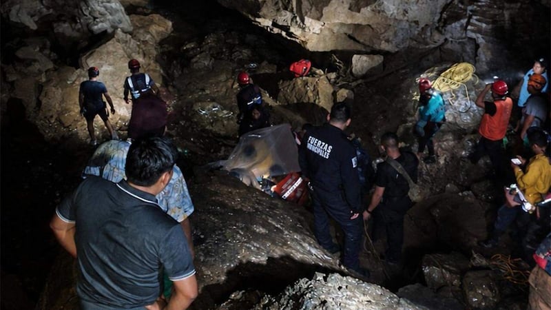 Hallan sin vida a la última persona que quedó atrapada en la gruta de Cuetzalan