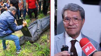 ¿Condena la decapitación de la estatua de Calderón? Monreal responde que “es una manifestación popular”