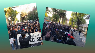 Alumnos de distintas escuelas en Puebla marchan para exigir justicia y un freno a la violencia