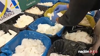 Aseguran en Madrid 625 kilos de metanfetamina; venían en botes de aceite de coco, desde México
