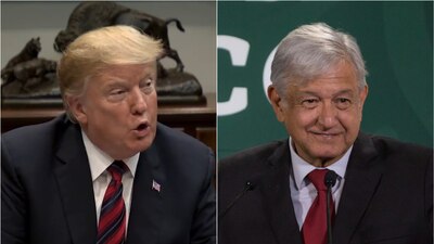 El presidente Donald Trump y el titular del Ejecutivo de México, Andrés Manuel López Obrador