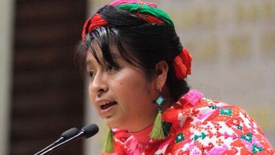 La abogada Elda Mizraim Fernández Acosta en el pleno de San Lázaro