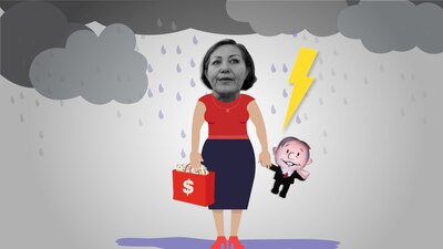 La excandidata fue exhibida recibiendo dinero para su campaña