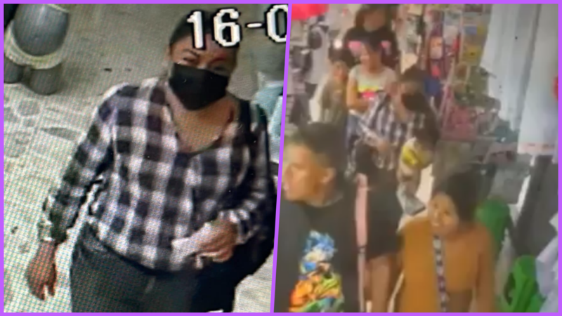 VIDEO: Mujer roba bebé en mercado de Naucalpan; policías lo recuperan