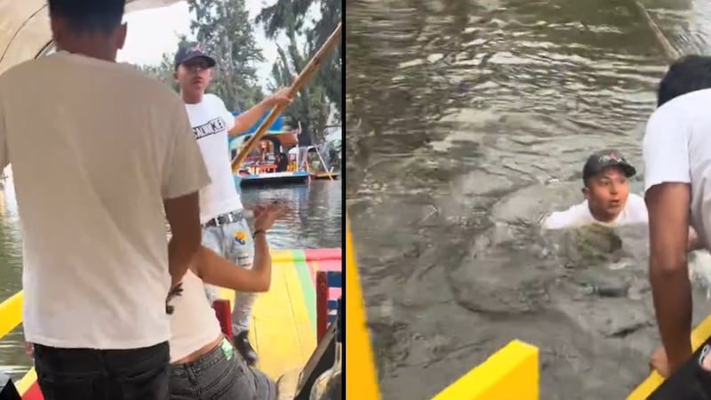 VIDEO: Remero de Xochimilco cae de trajinera... ¡Por estar ebrio!