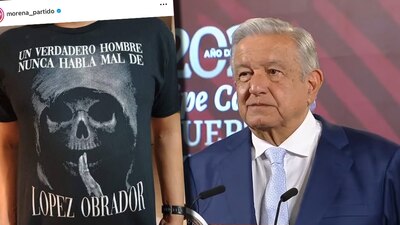 Hace unos, Morena 'presumió' una playera con la imagen y un mensaje a favor de AMLO