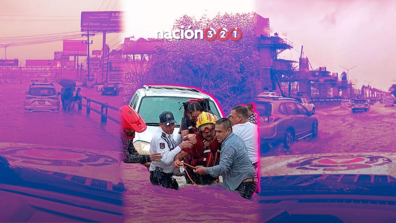 Lluvias y frente frío inundan calles y avenidas de Monterrey