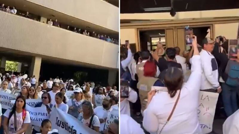 Al grito de “¡Fuera Rocha!“, habitantes de Culiacán, Sinaloa irrumpen en Palacio de Gobierno