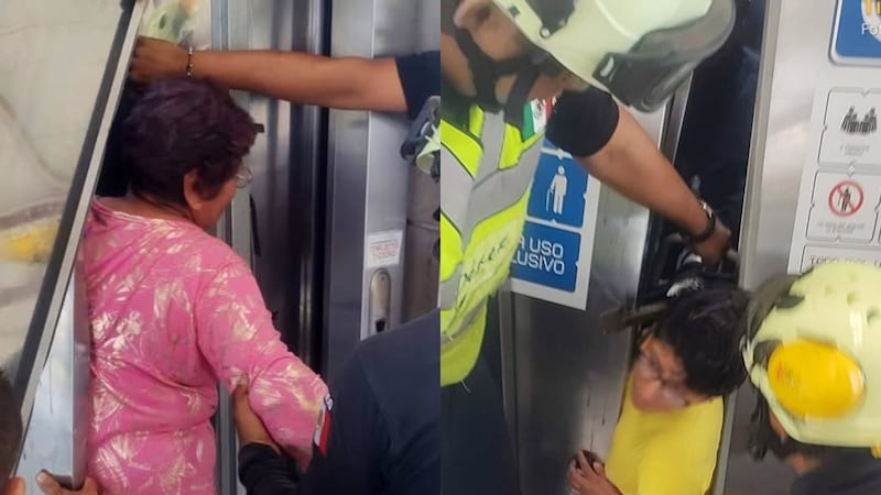 Rescatan a 2 mujeres atrapadas durante más de 1 hora en elevador del Metro Plaza Aragón