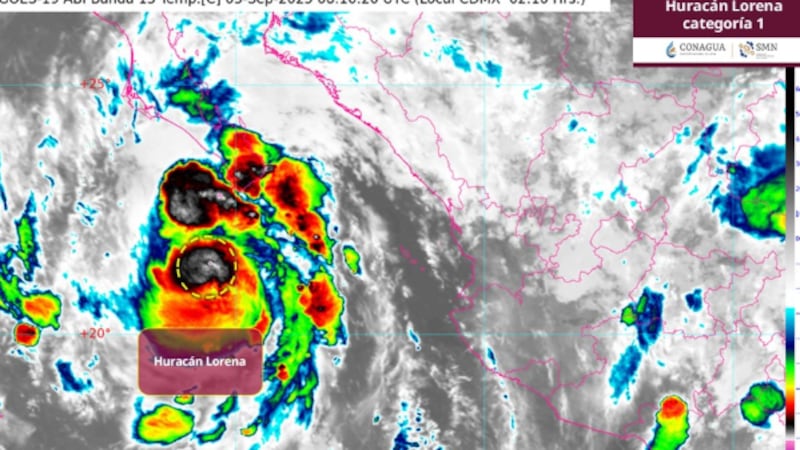 Huracán ‘Lorena’ alcanza categoría 1 frente a costas mexicanas