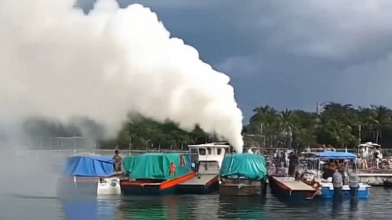 Incendio en embarcación de la Marina deja 5 elementos lesionados en Cozumel