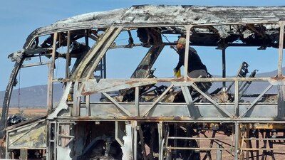 La unidad quedó devastada tras arder en llamas