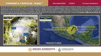 La tormenta se formó a las 16:00 horas