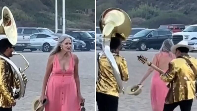 VIDEO: Banda sinaloense ‘deja en visto’ a extranjera que los agredió para que se callaran