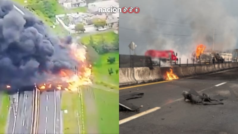 VIDEO: Captan la fuerte explosión de una pipa en la autopista México-Veracruz