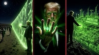 “¡Ningún mal escapará!”: Convierten a Trump en Linterna Verde para presumir políticas